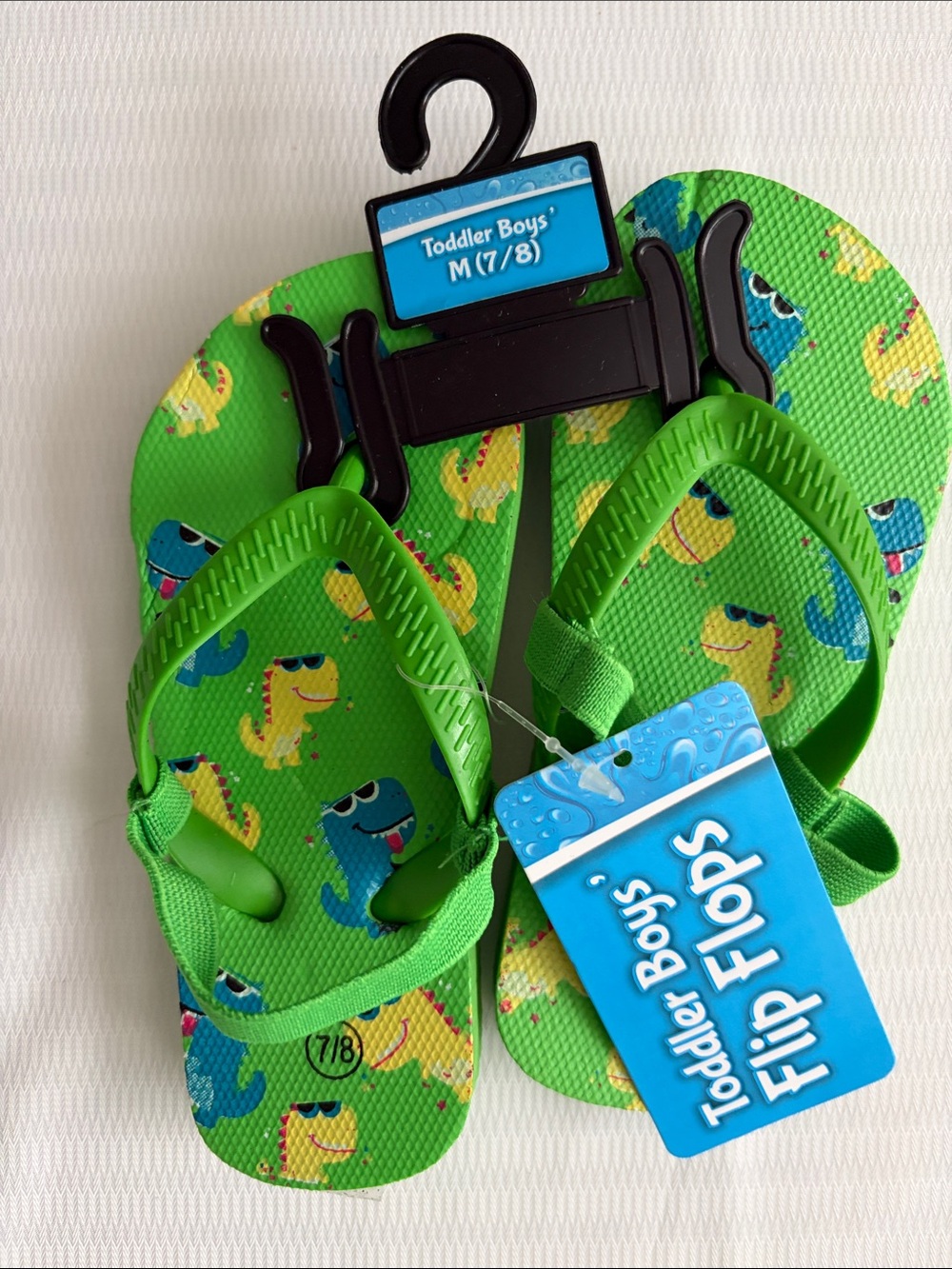 Toddler Boys' Green Dino Flip Flops